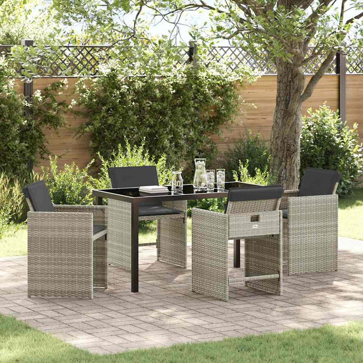 Have Spisebordssæt 5 pcs Lysegrå polyrattan
