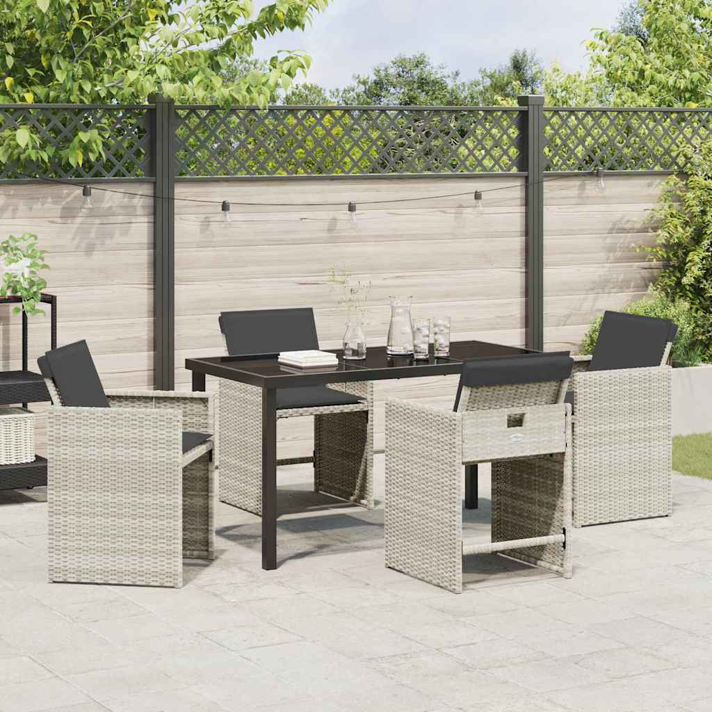 Have Spisebordssæt 5 pcs Lysegrå polyrattan