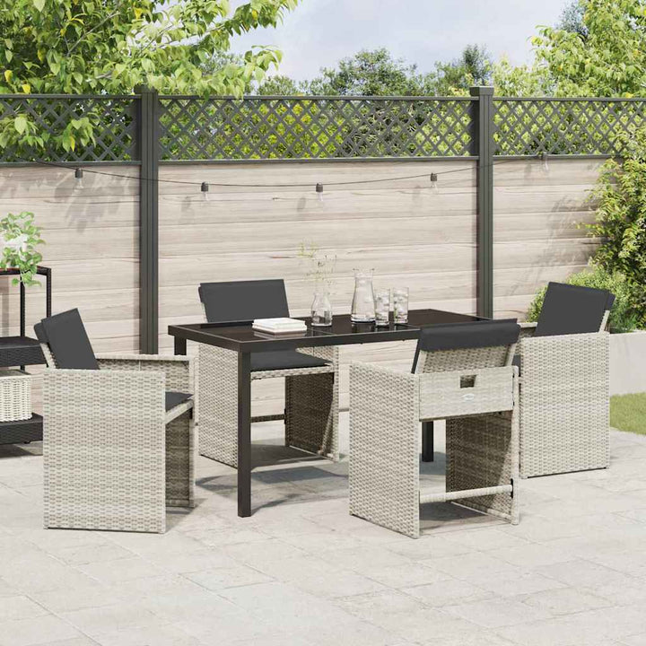 Have Spisebordssæt 5 pcs Lysegrå polyrattan