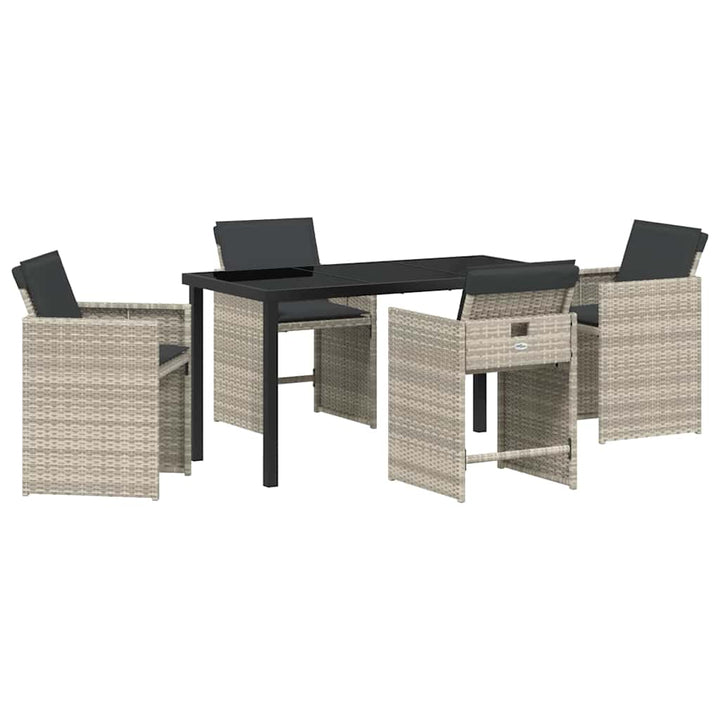 Have Spisebordssæt 5 pcs Lysegrå polyrattan