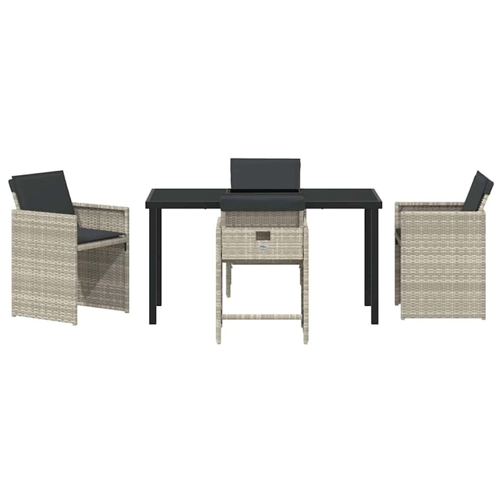 Have Spisebordssæt 5 pcs Lysegrå polyrattan