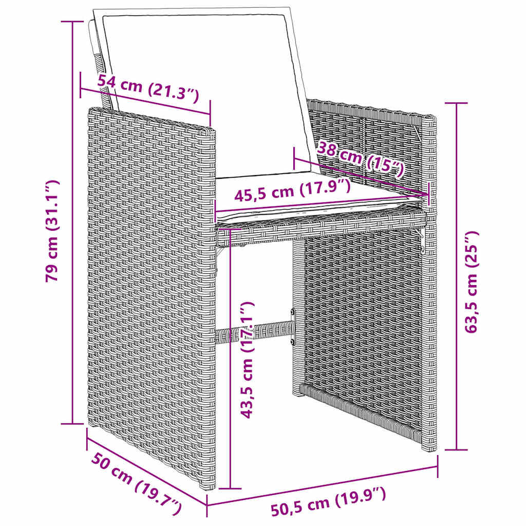 Have Spisebordssæt 5 pcs Lysegrå polyrattan
