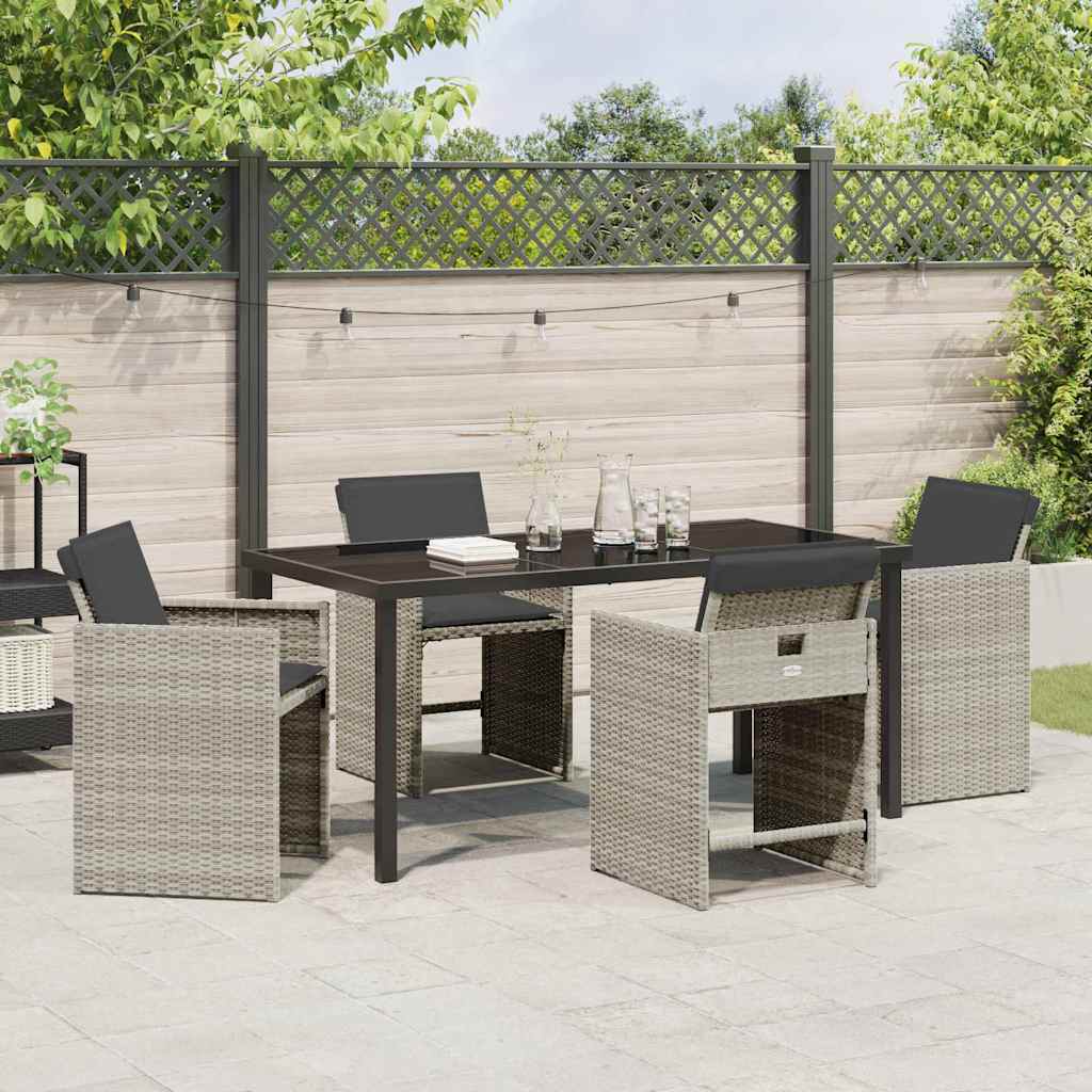 Have Spisebordssæt 5 pcs Lysegrå polyrattan