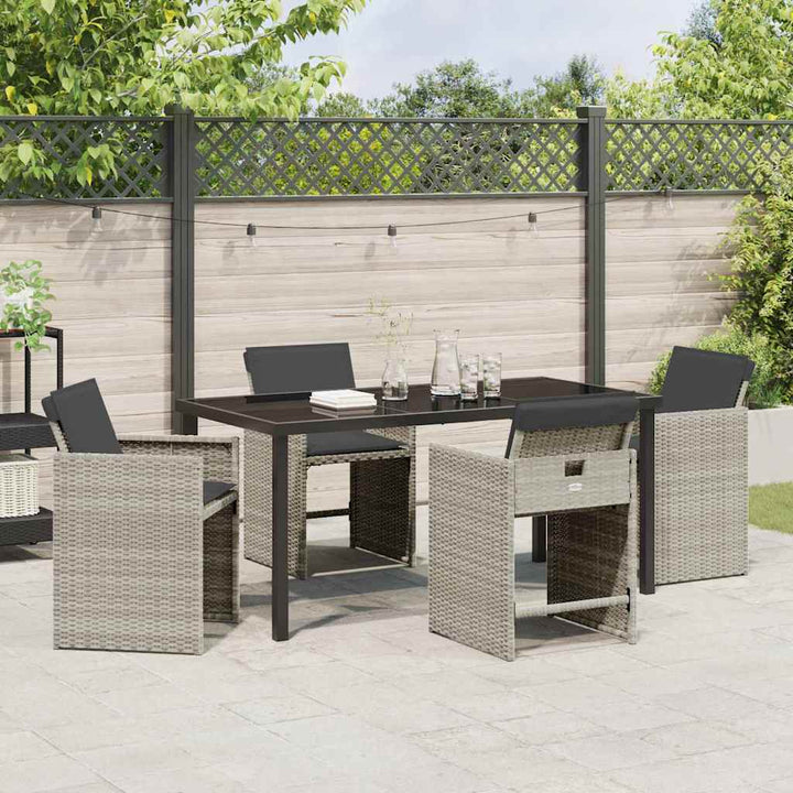 Have Spisebordssæt 5 pcs Lysegrå polyrattan