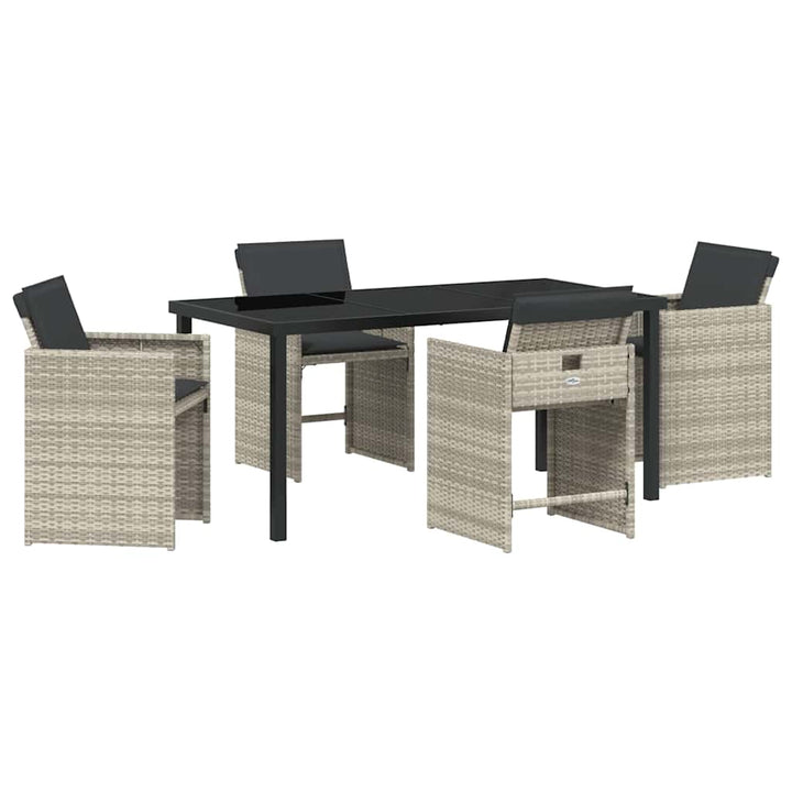 Have Spisebordssæt 5 pcs Lysegrå polyrattan
