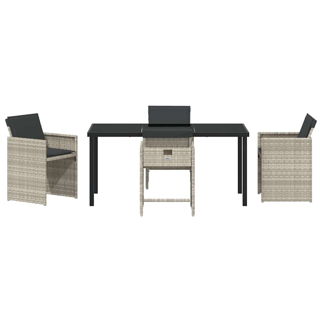 Have Spisebordssæt 5 pcs Lysegrå polyrattan