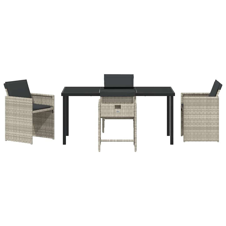 Have Spisebordssæt 5 pcs Lysegrå polyrattan