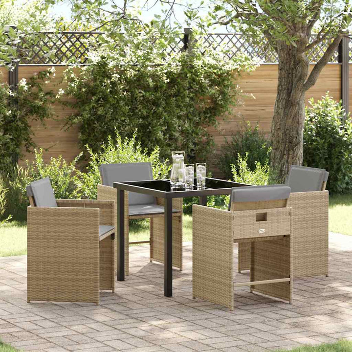 Have Spisebordssæt 5 pcs Beige polyrattan