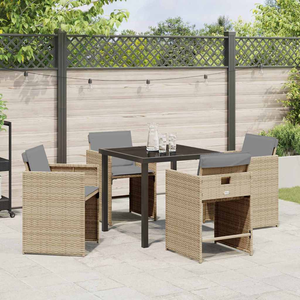 Have Spisebordssæt 5 pcs Beige polyrattan