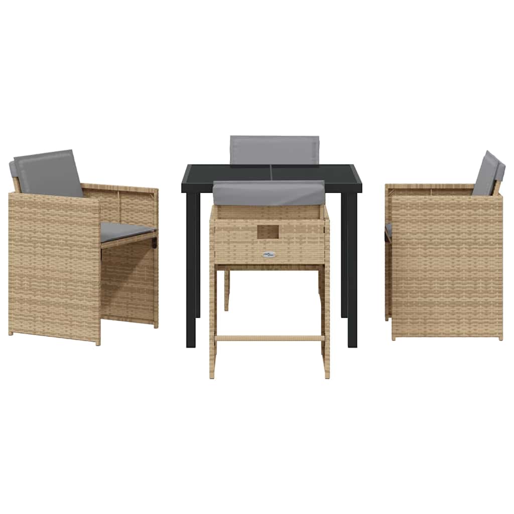 Have Spisebordssæt 5 pcs Beige polyrattan