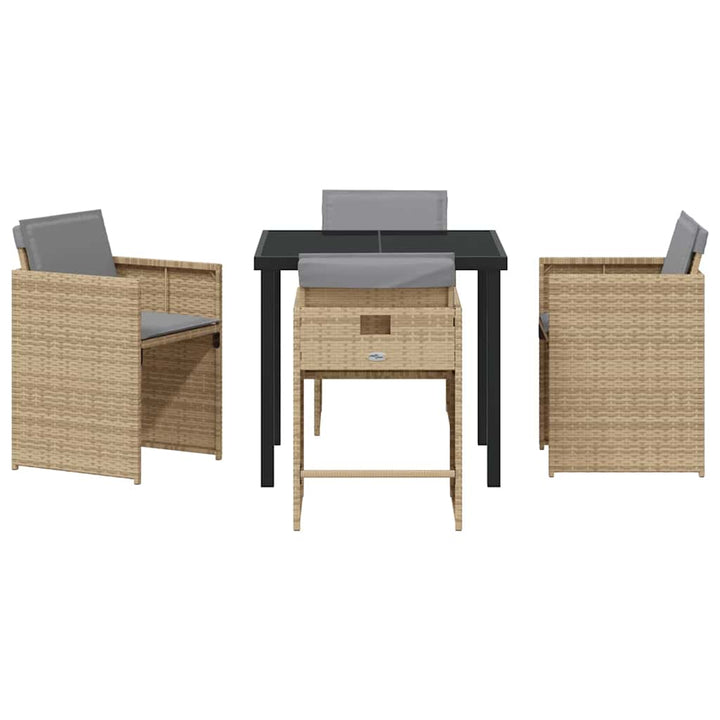 Have Spisebordssæt 5 pcs Beige polyrattan