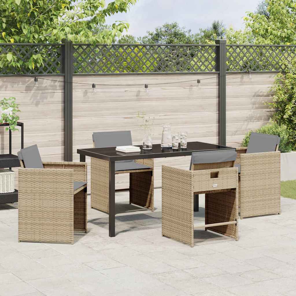 Have Spisebordssæt 5 pcs Beige polyrattan