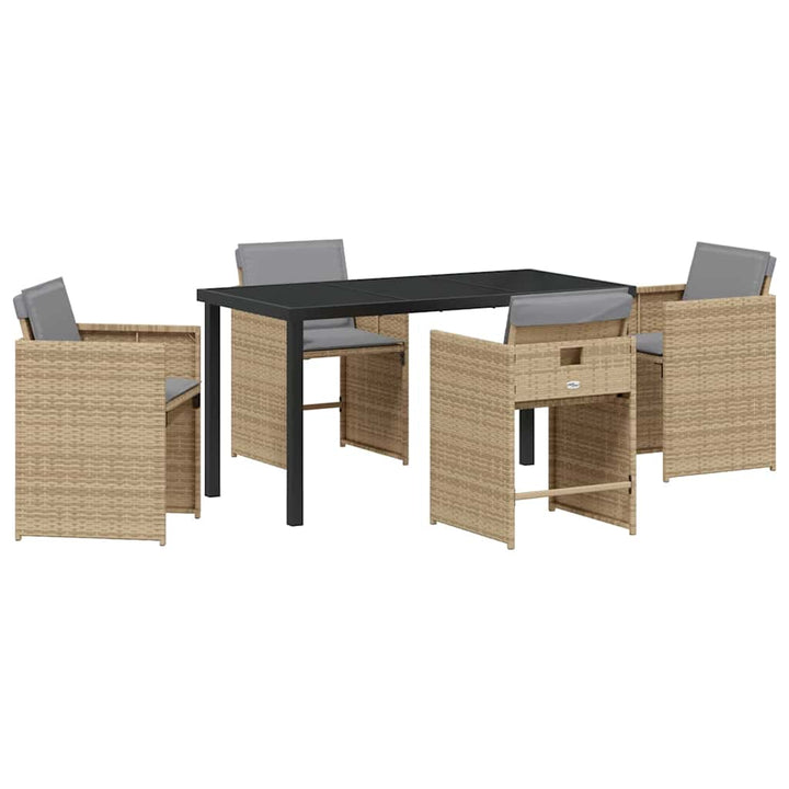 Have Spisebordssæt 5 pcs Beige polyrattan