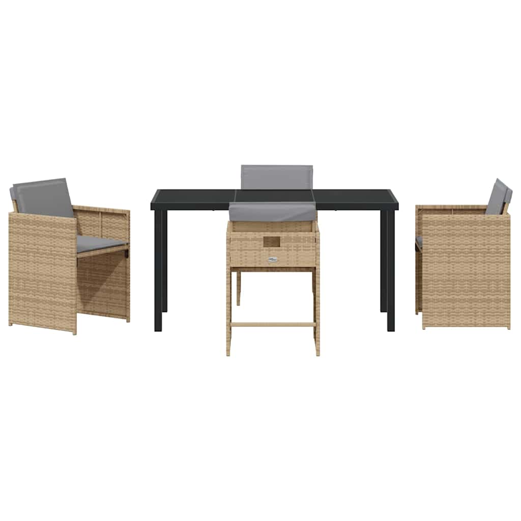 Have Spisebordssæt 5 pcs Beige polyrattan