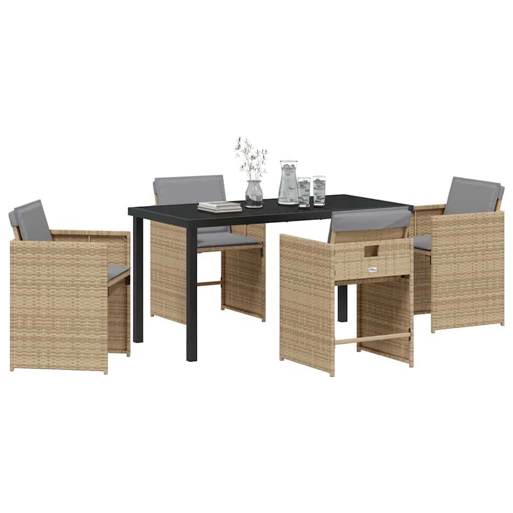 Have Spisebordssæt 5 pcs Beige polyrattan