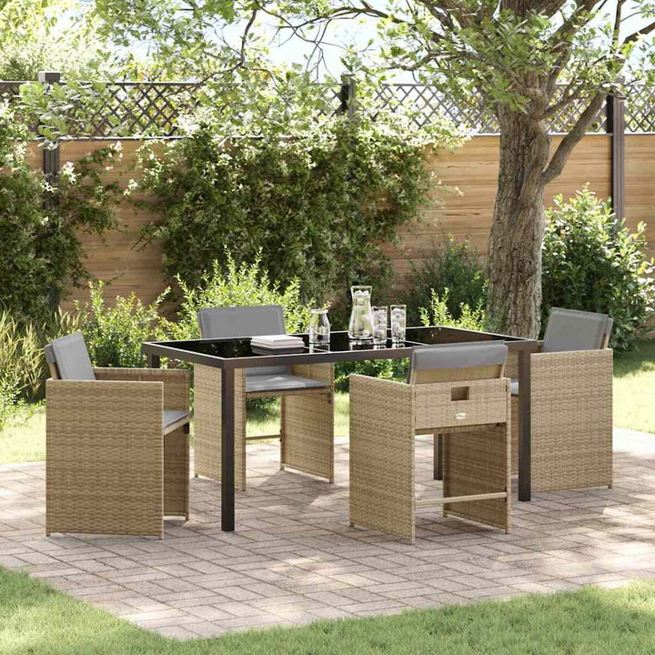 Have Spisebordssæt 5 pcs Beige polyrattan