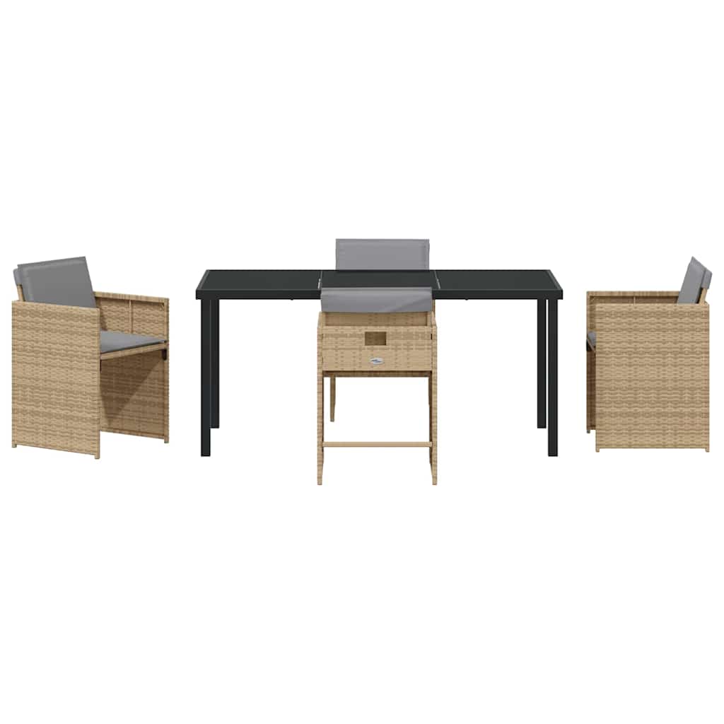 Have Spisebordssæt 5 pcs Beige polyrattan