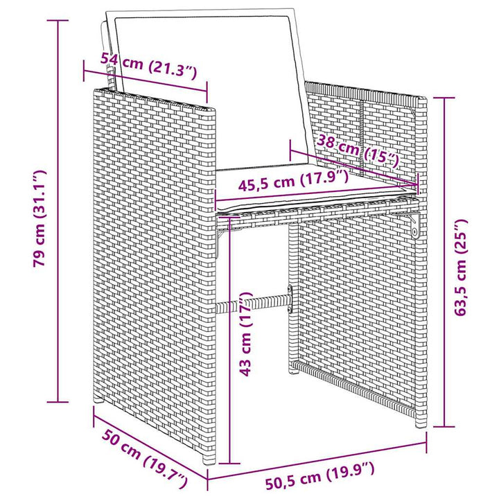 Have Spisebordssæt 5 pcs Beige polyrattan