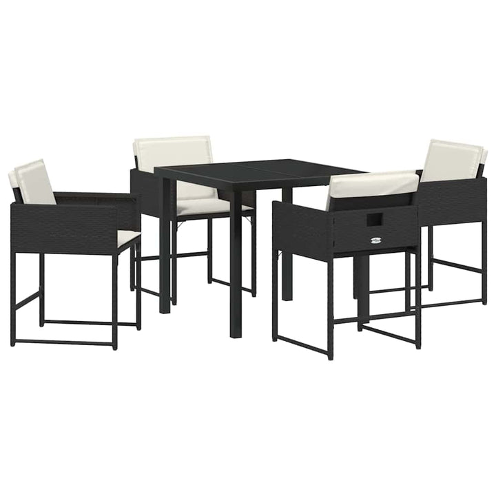 Have Spisebordssæt 5 pcs Sort polyrattan