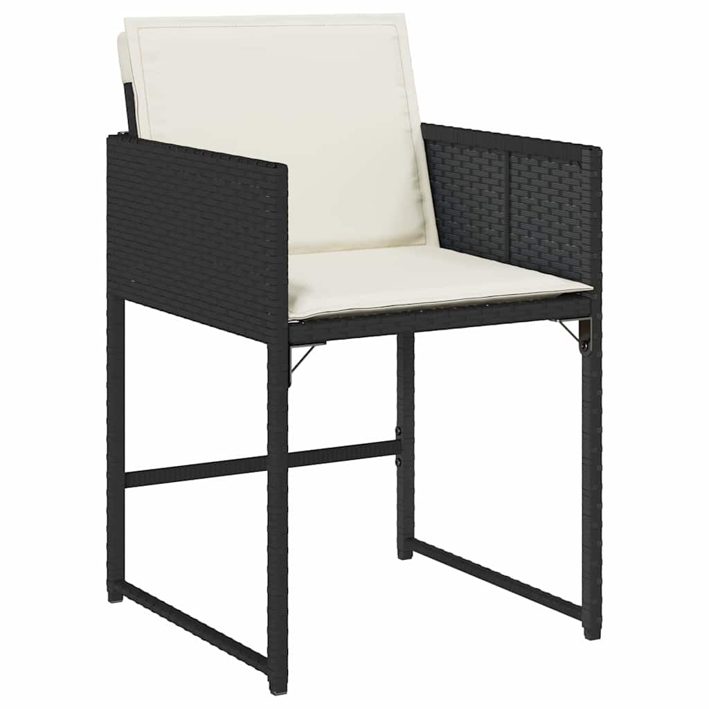 Have Spisebordssæt 5 pcs Sort polyrattan