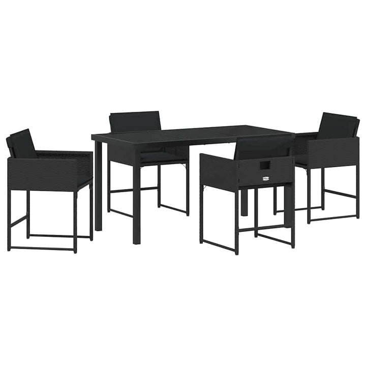 Have Spisebordssæt 5 pcs Sort polyrattan