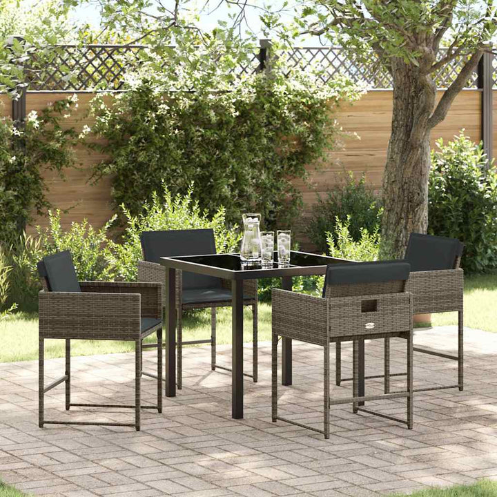 Have Spisebordssæt 5 pcs Grå polyrattan
