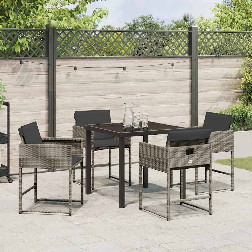Have Spisebordssæt 5 pcs Grå polyrattan