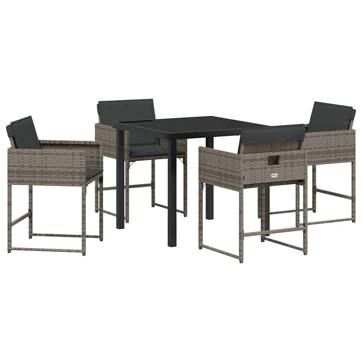 Have Spisebordssæt 5 pcs Grå polyrattan