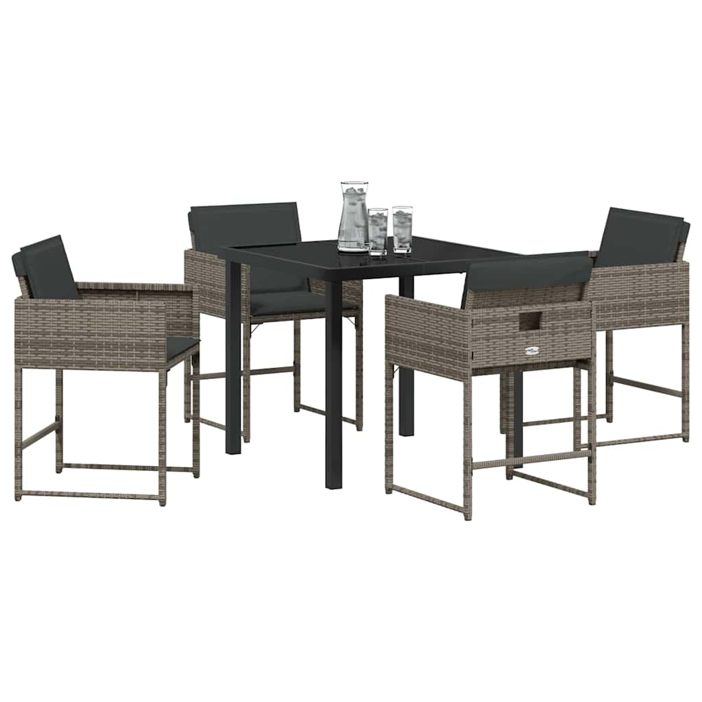 Have Spisebordssæt 5 pcs Grå polyrattan
