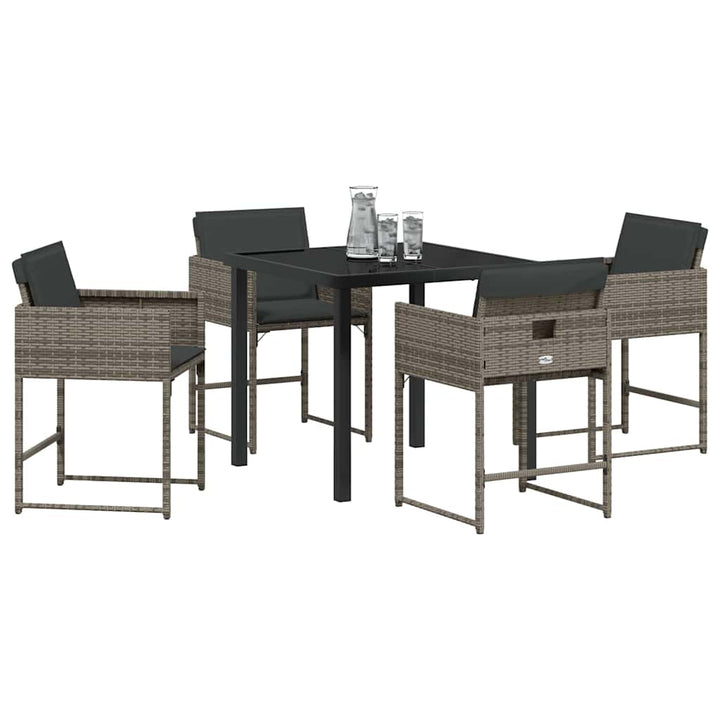 Have Spisebordssæt 5 pcs Grå polyrattan