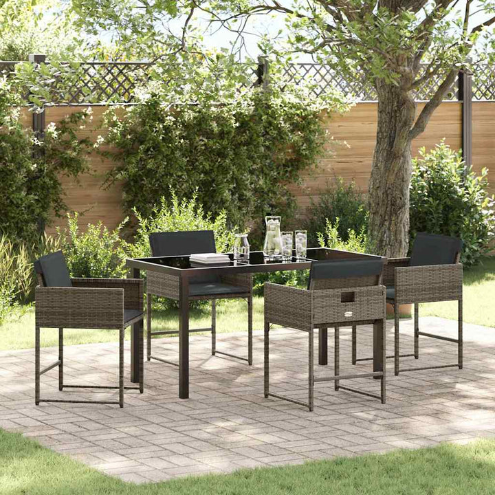 Have Spisebordssæt 5 pcs Grå polyrattan