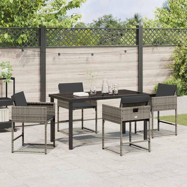 Have Spisebordssæt 5 pcs Grå polyrattan