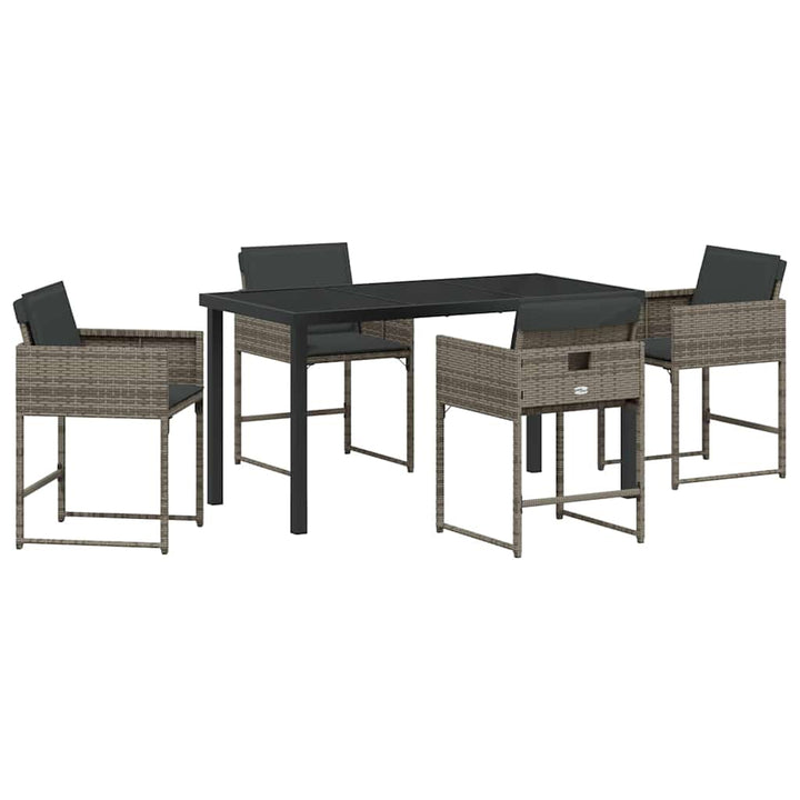 Have Spisebordssæt 5 pcs Grå polyrattan