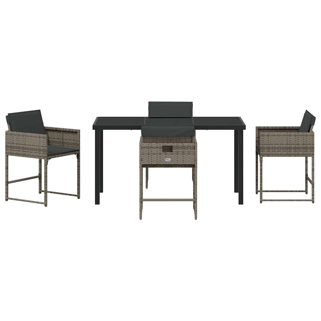 Have Spisebordssæt 5 pcs Grå polyrattan