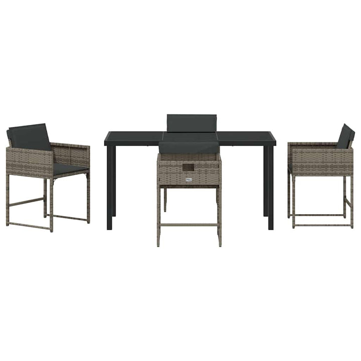 Have Spisebordssæt 5 pcs Grå polyrattan