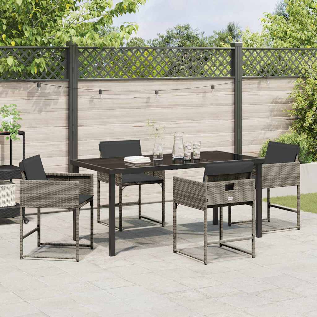 Have Spisebordssæt 5 pcs Grå polyrattan