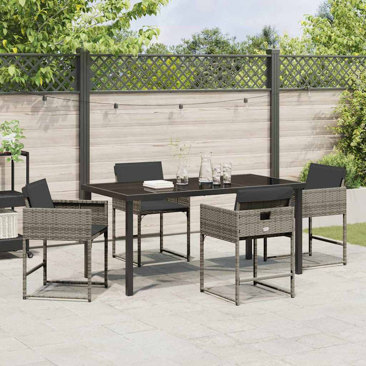 Have Spisebordssæt 5 pcs Grå polyrattan