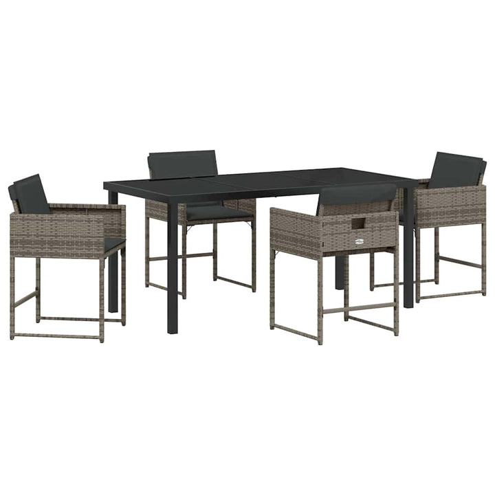 Have Spisebordssæt 5 pcs Grå polyrattan
