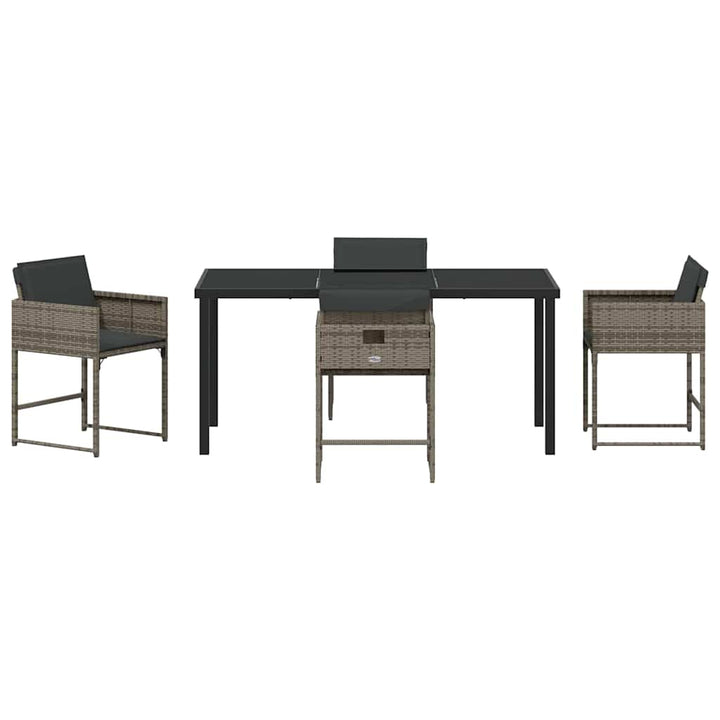 Have Spisebordssæt 5 pcs Grå polyrattan