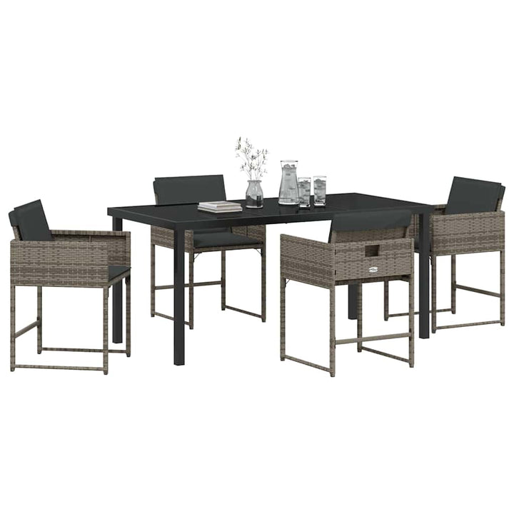 Have Spisebordssæt 5 pcs Grå polyrattan