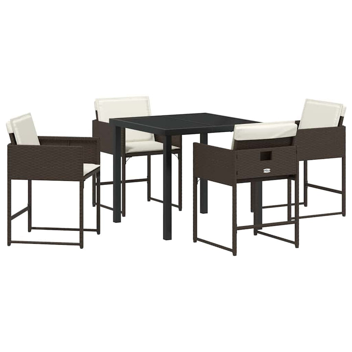 Have Spisebordssæt 5 pcs Brun polyrattan