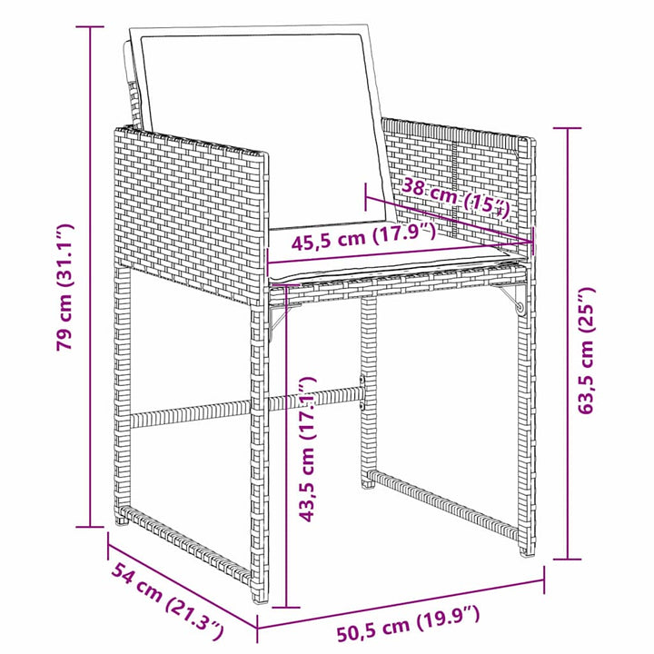 Have Spisebordssæt 5 pcs Brun polyrattan