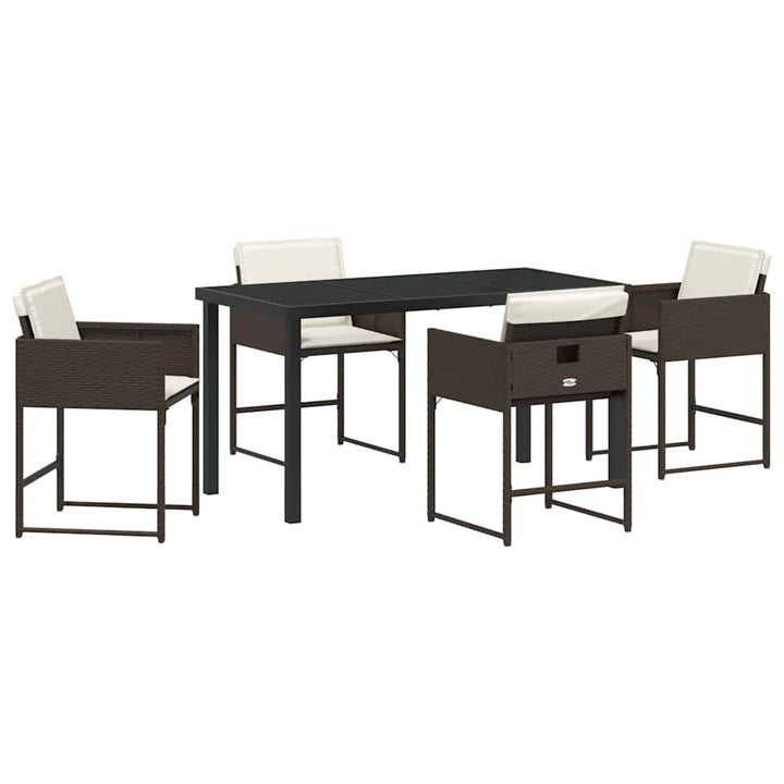 Have Spisebordssæt 5 pcs Brun polyrattan