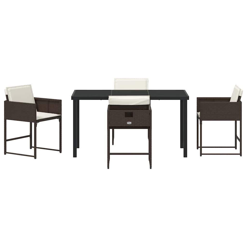 Have Spisebordssæt 5 pcs Brun polyrattan