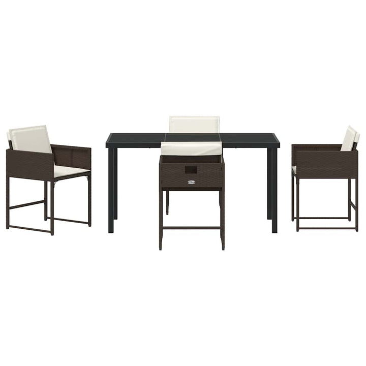 Have Spisebordssæt 5 pcs Brun polyrattan
