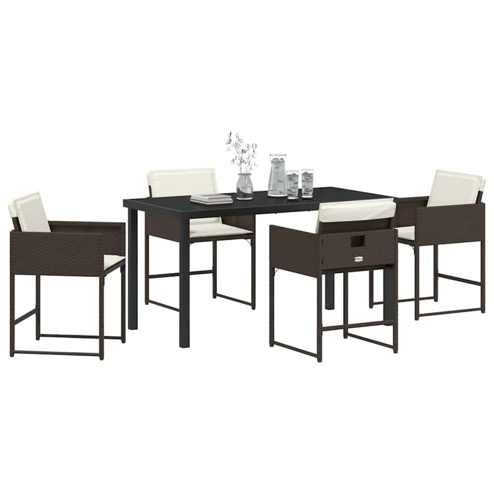 Have Spisebordssæt 5 pcs Brun polyrattan