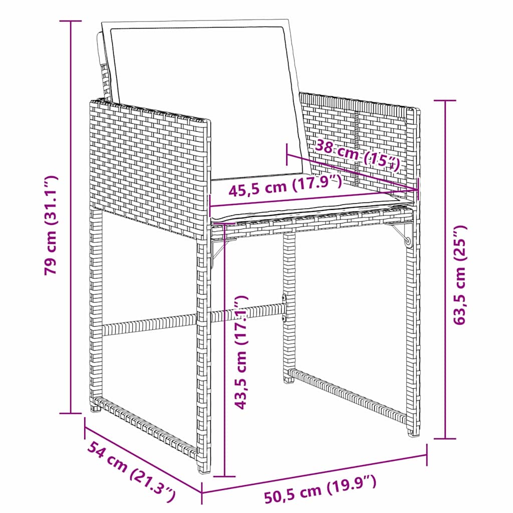 Have Spisebordssæt 5 pcs Brun polyrattan
