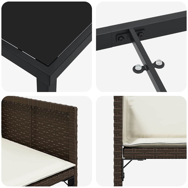 Have Spisebordssæt 5 pcs Brun polyrattan