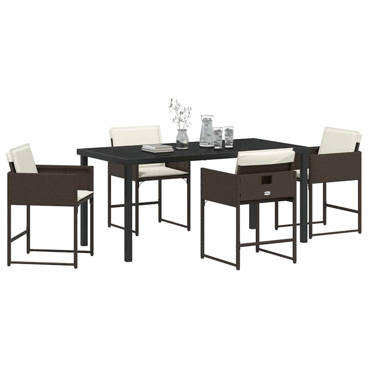 Have Spisebordssæt 5 pcs Brun polyrattan