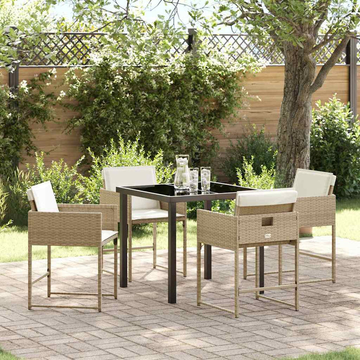 Have Spisebordssæt 5 pcs Beige polyrattan